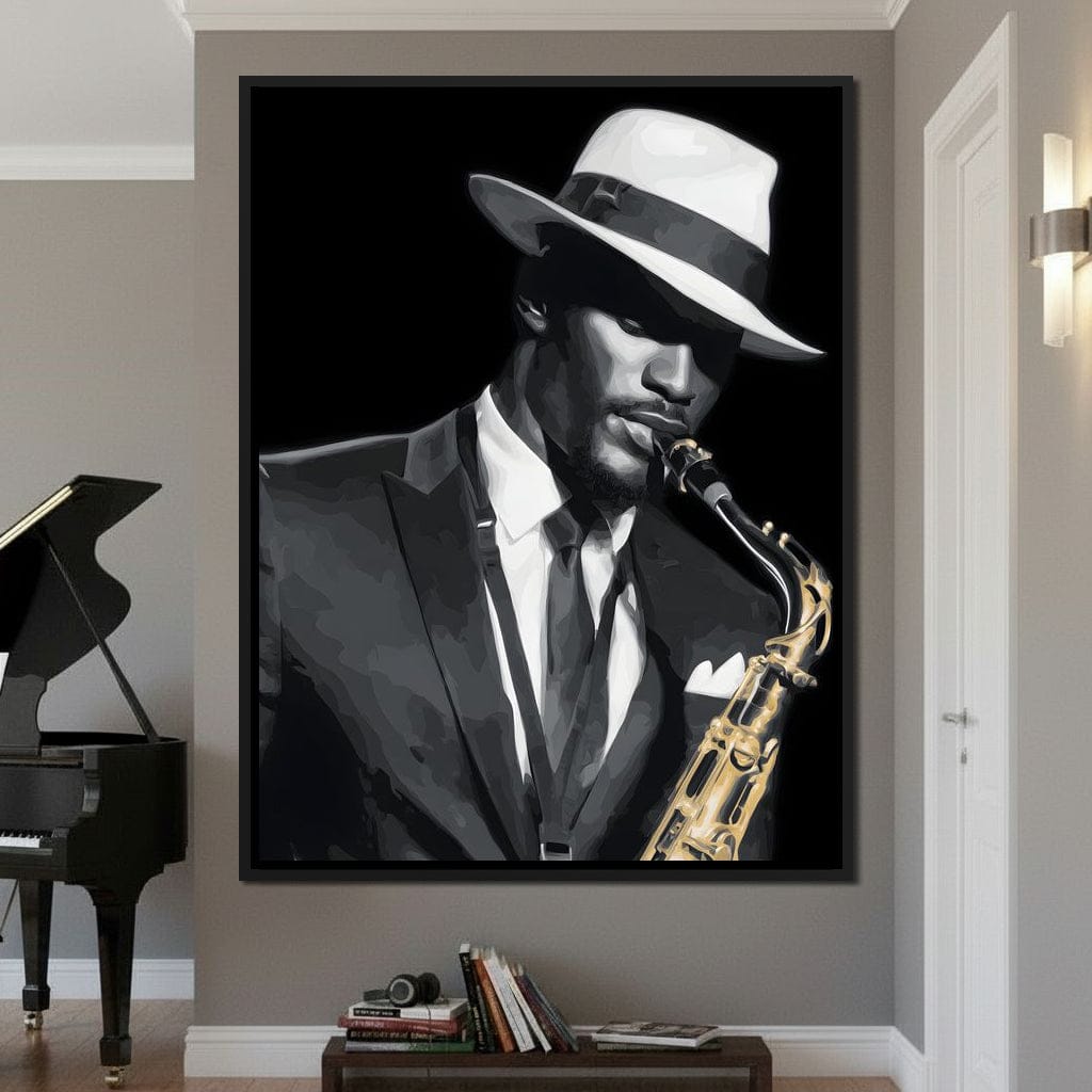 Midnight Jazz Saxophone Groove Canvas Wall Art