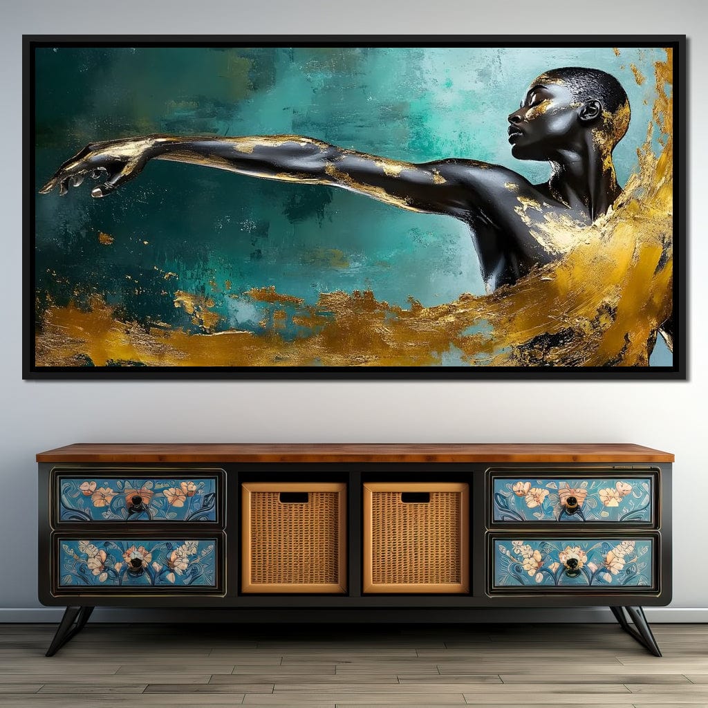 Golden Essence of Movement Canvas Wall Art