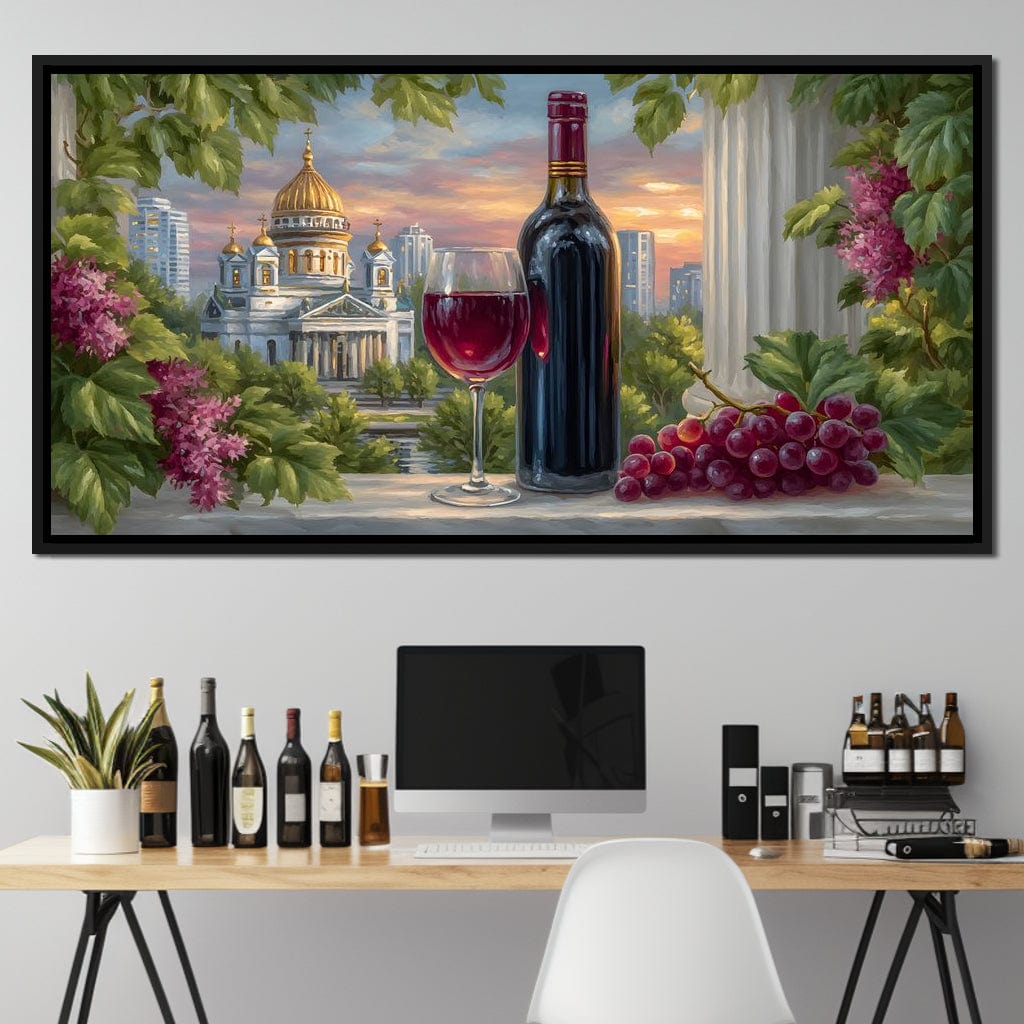 Gilded Reflections Vineyard Balcony Canvas Wall Art
