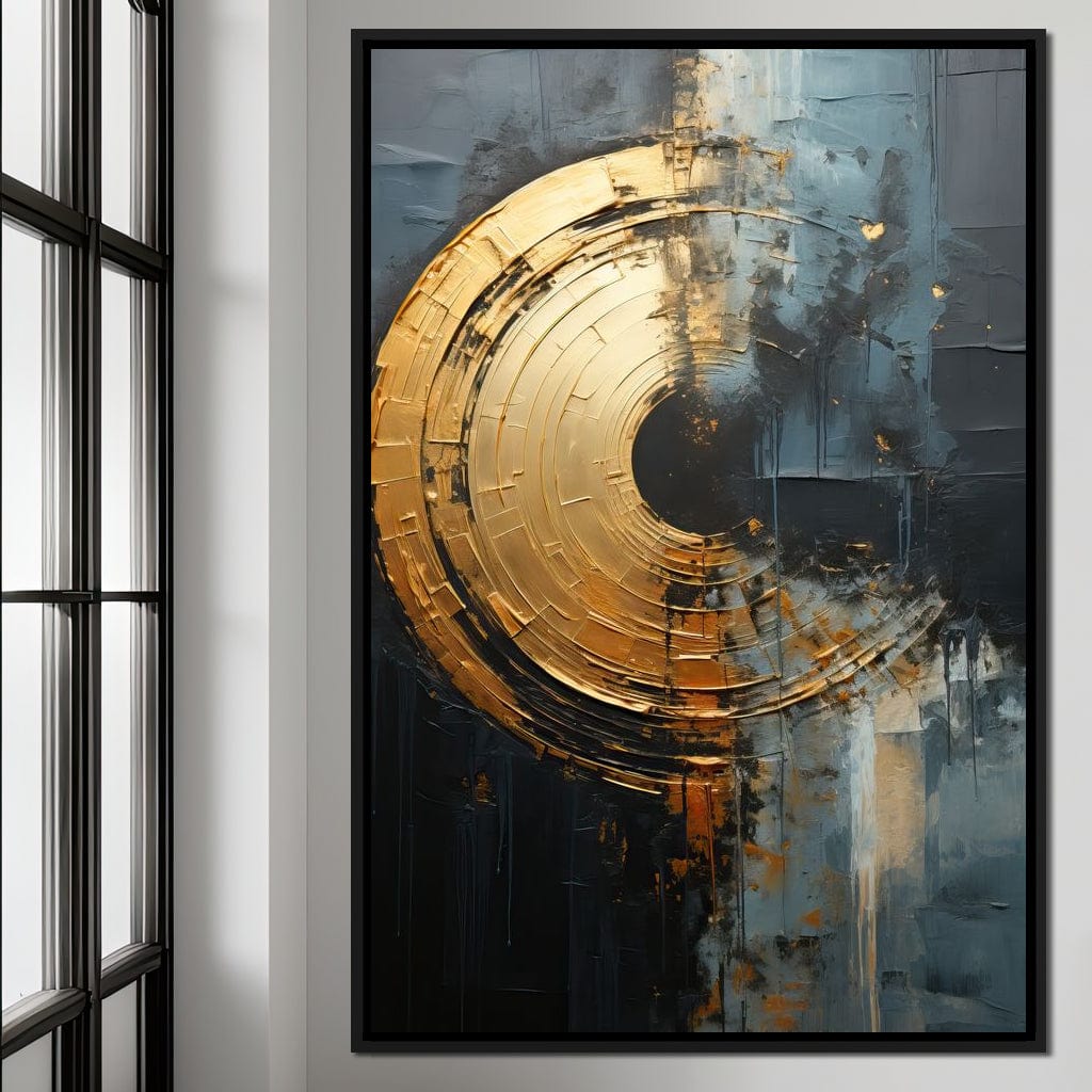Abyssal Echoes in Gold Canvas Wall Art