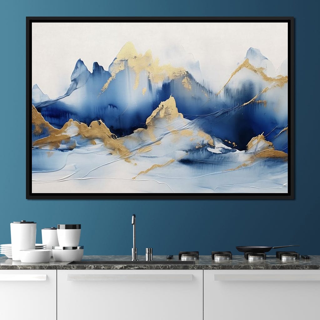 Golden Sapphire Alpine Peaks Canvas Wall Art