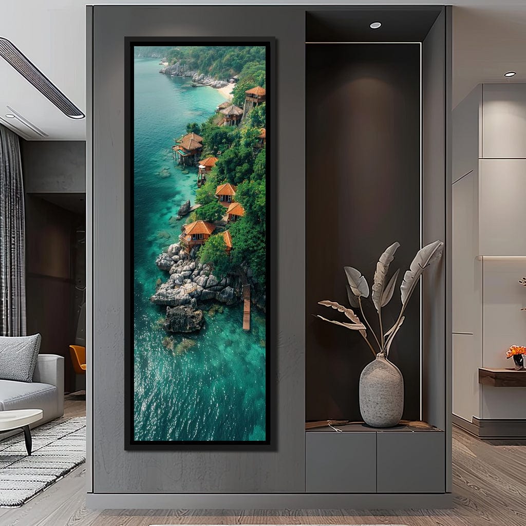 Coastal Serenity Bungalows Canvas Wall Art