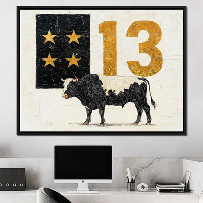 Starlit Cattle #13 Canvas Wall Art