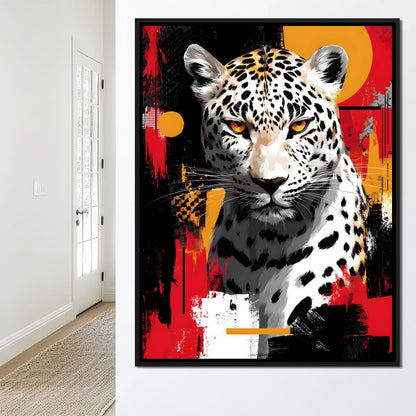 Golden Sun Leopard Stare Canvas Wall Art