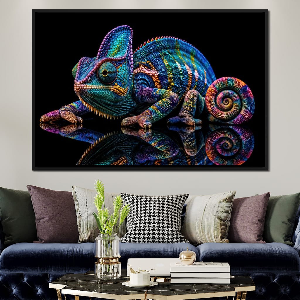 Chromatic Chameleon Canvas Wall Art