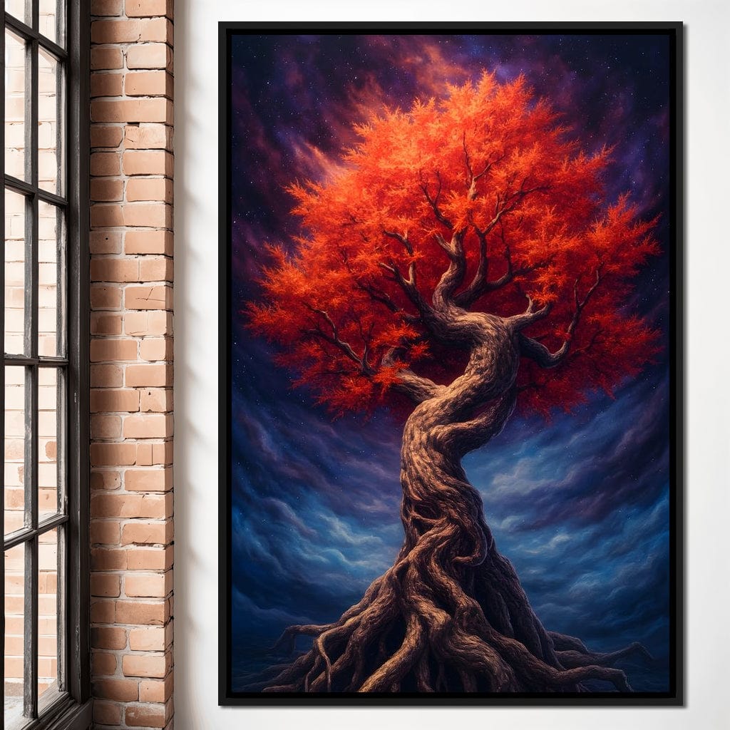 Fiery Crown of the Ancient Tree Canvas Wall Art