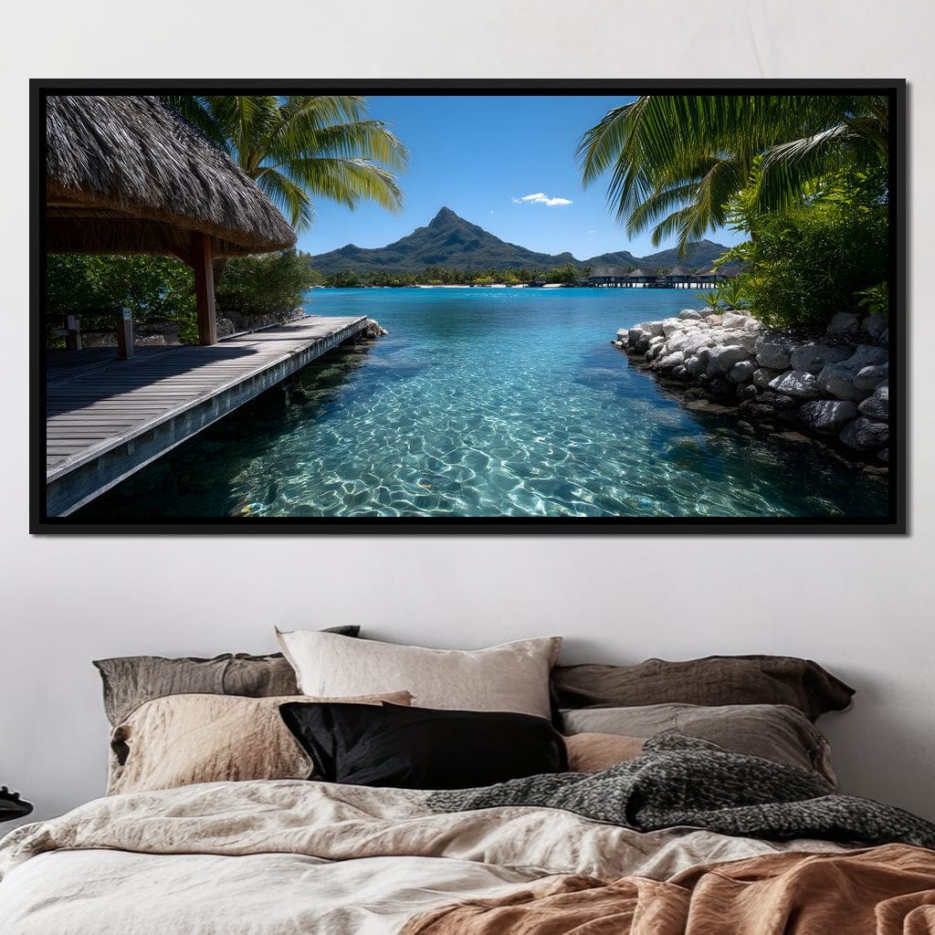 Tranquil Island Paradise Scene Canvas Wall Art