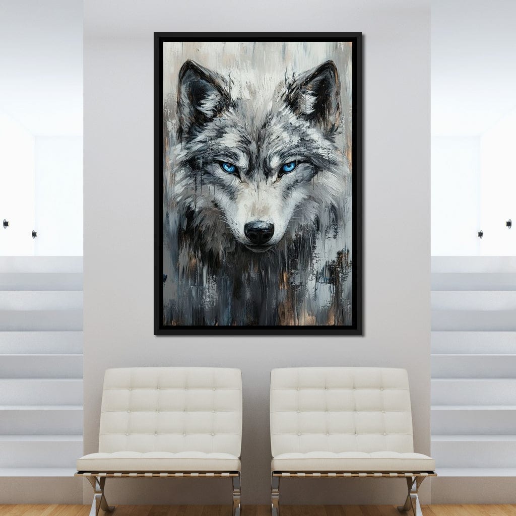 Sovereign Wolf's Stare Canvas Wall Art