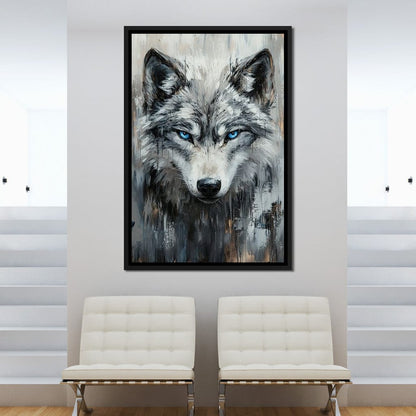 Sovereign Wolf's Stare Canvas Wall Art