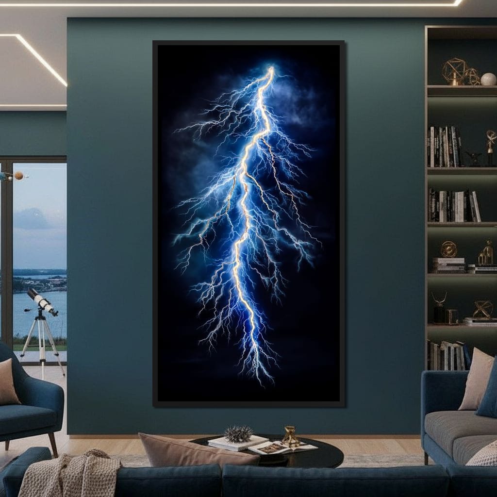 Lightning Storm Strike Canvas Wall Art