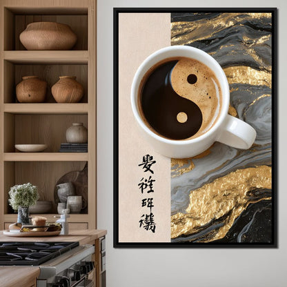 Zen Coffee Graceful Fortune Canvas Wall Art