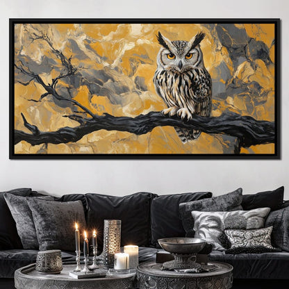 Majestic Owl Essence of Autumn Canvas Wall Art
