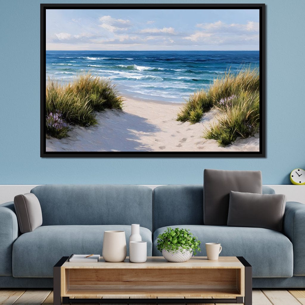 Waves Beyond the Dune Pathway Canvas Wall Art