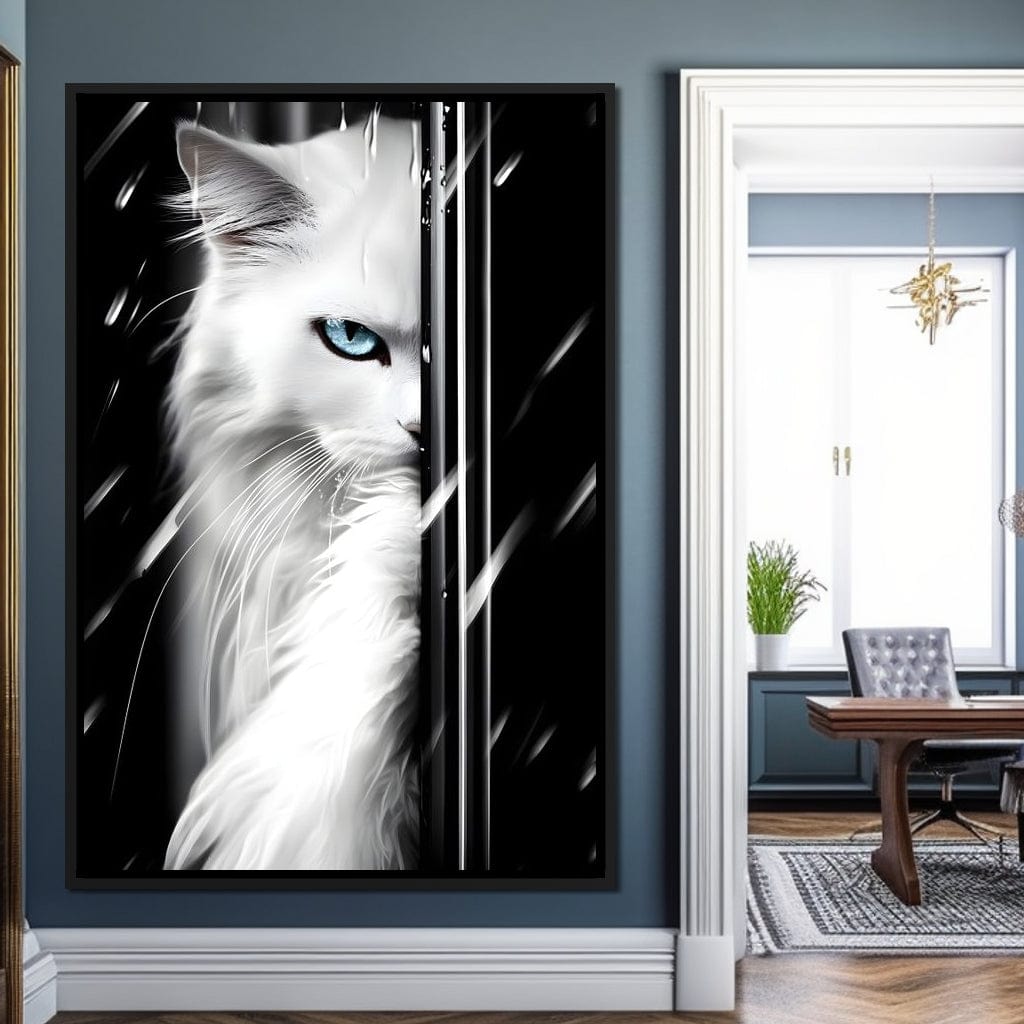 Feline Elegance in Monochrome Canvas Wall Art