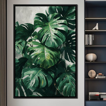 Monstera Garden Stillness Canvas Wall Art