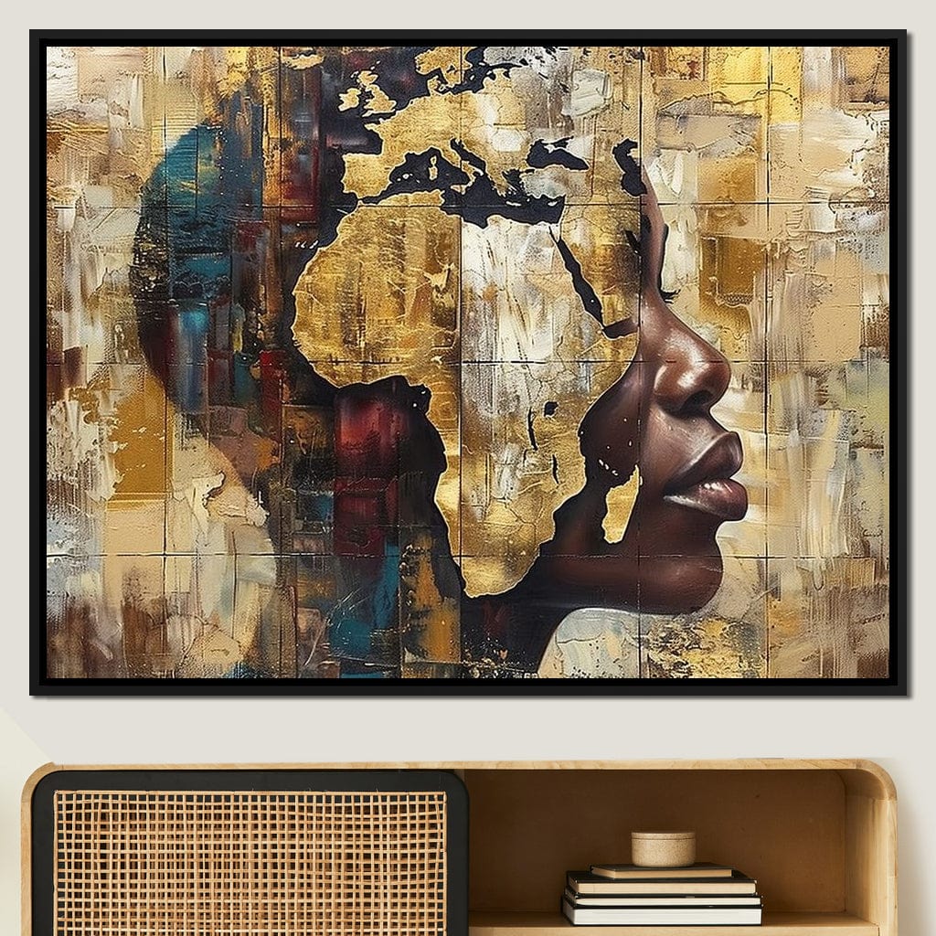 Golden Silhouette Reverie Canvas Wall Art