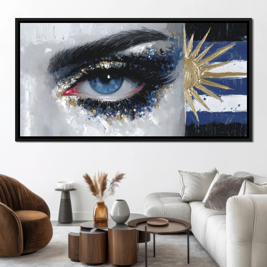 Golden Sun Blue Eye Canvas Wall Art