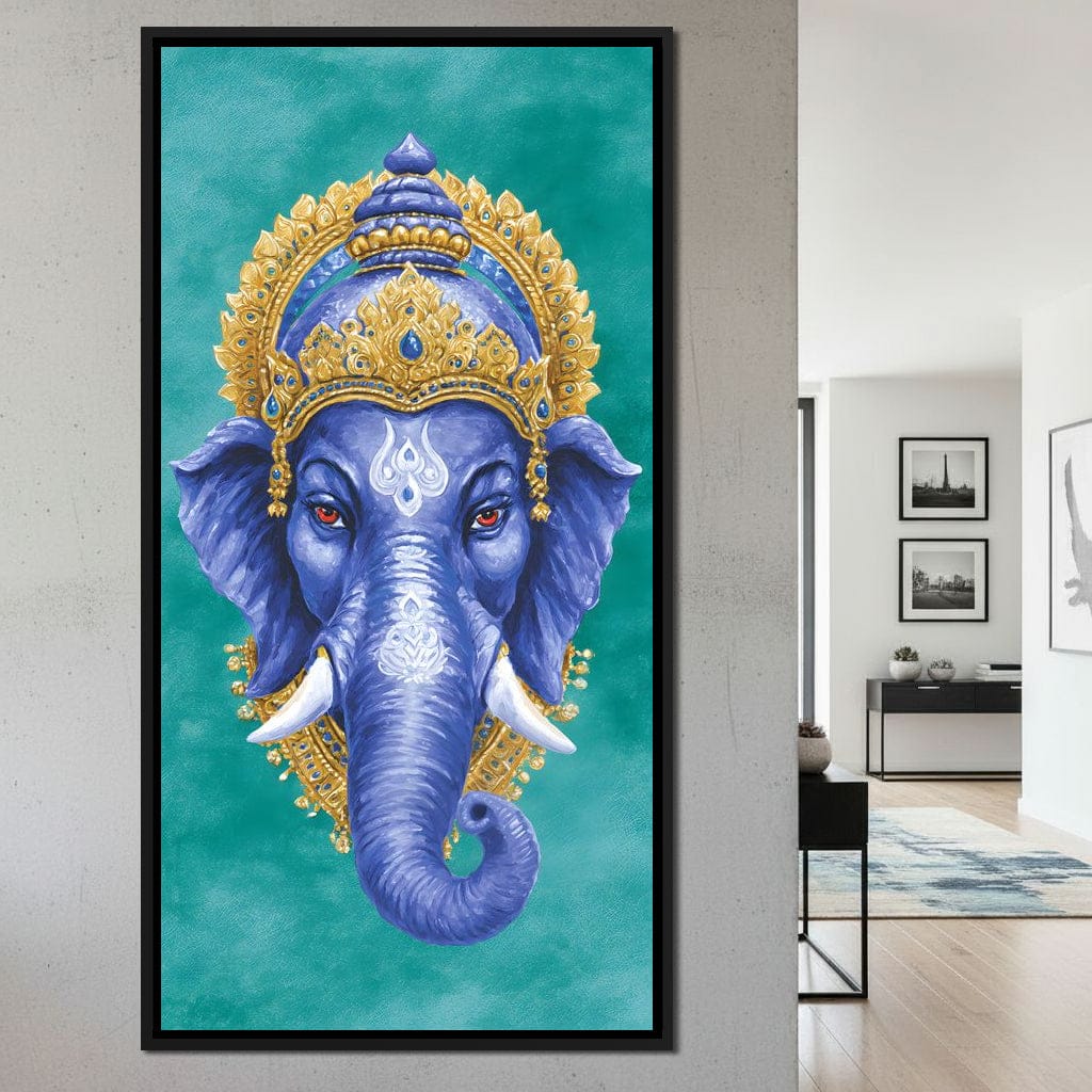 Royal Indigo Elephant Majesty Canvas Wall Art