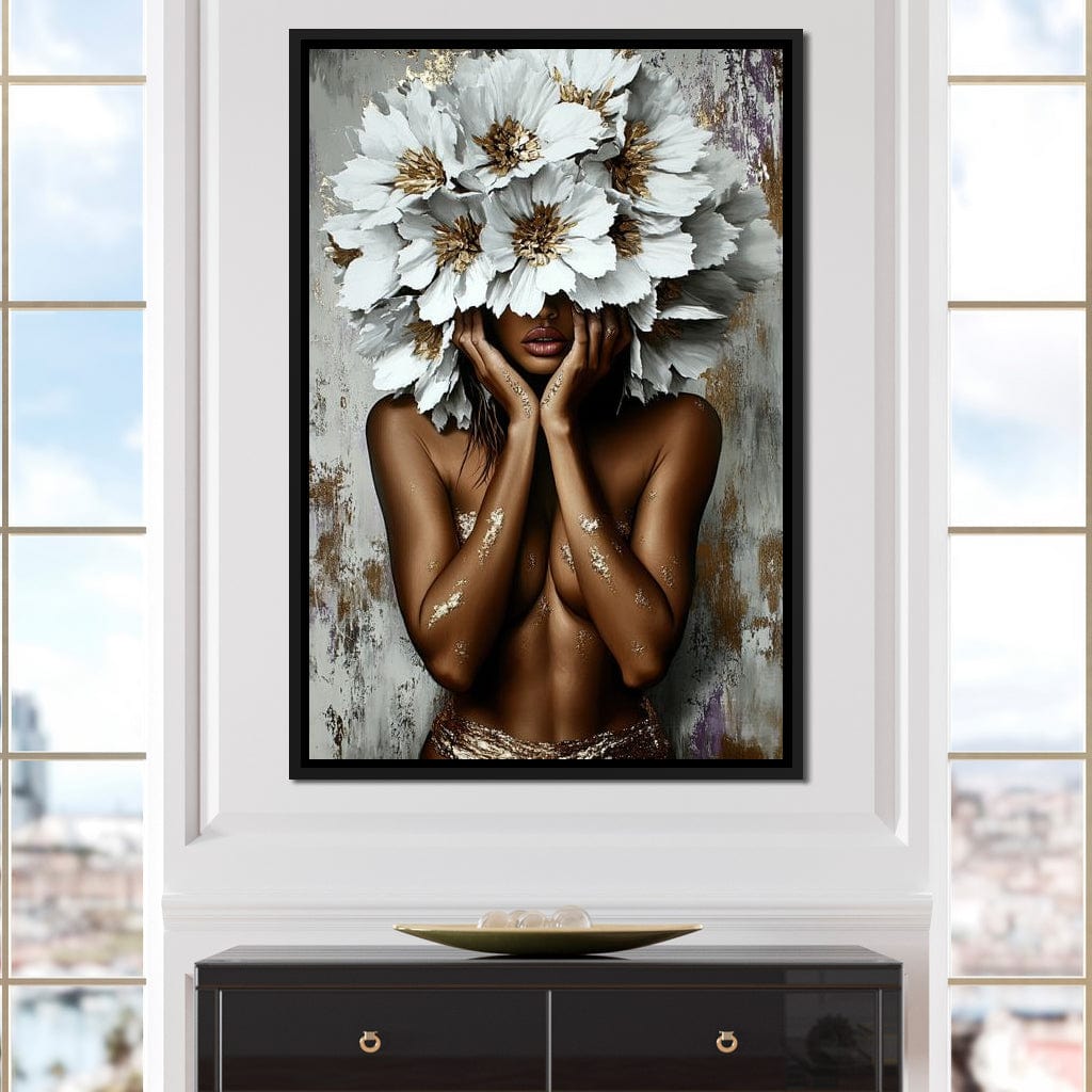 Floral Embrace of Divinity Canvas Wall Art