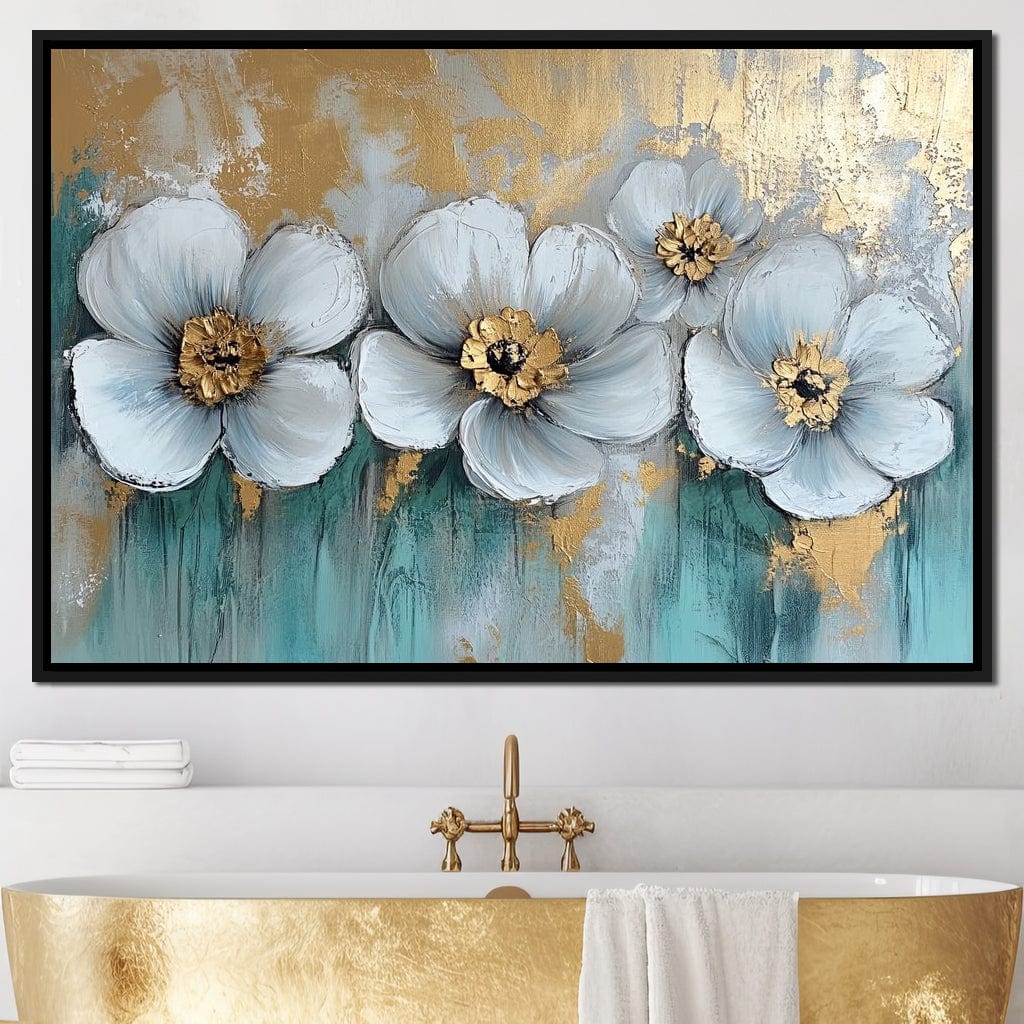 Golden Petals Dreamscape Blooms Canvas Wall Art