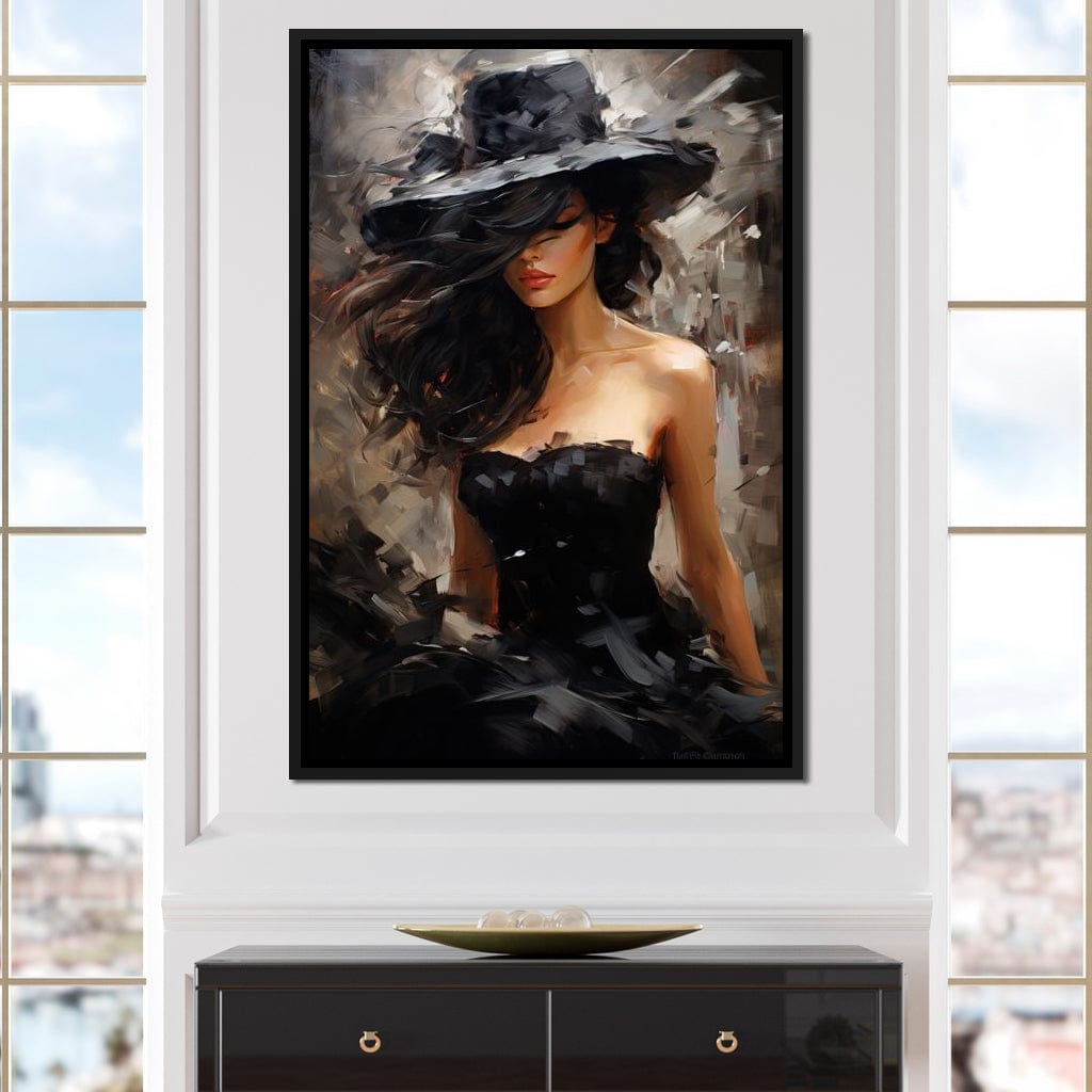 Black Dress Muse Canvas Wall Art