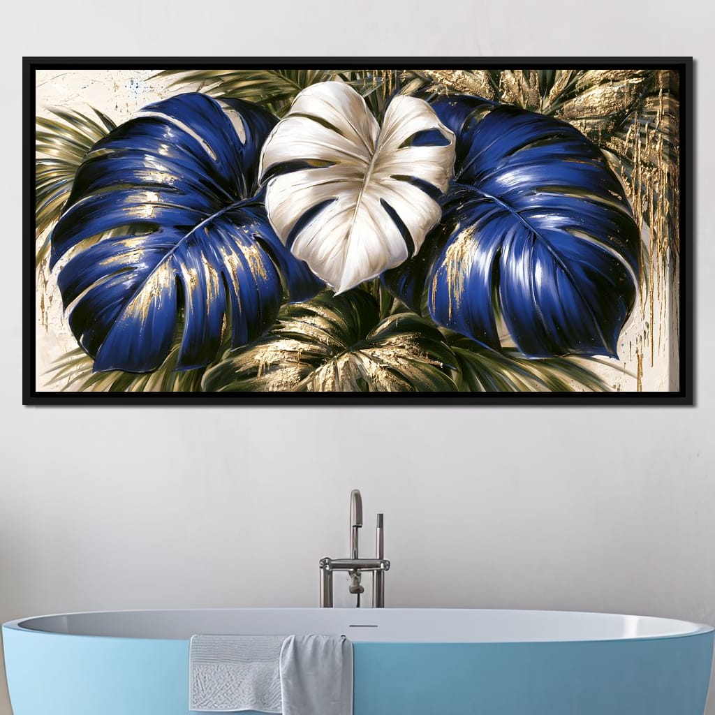 Gilded Foliage Under Midnight Light Canvas Wall Art