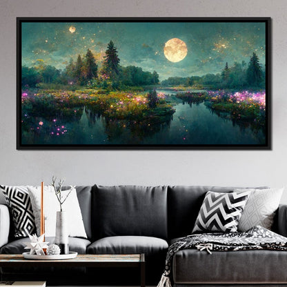 Glittering Lake Canvas Wall Art