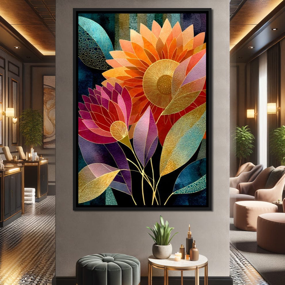 Radiant Blooming Spectrum Canvas Wall Art