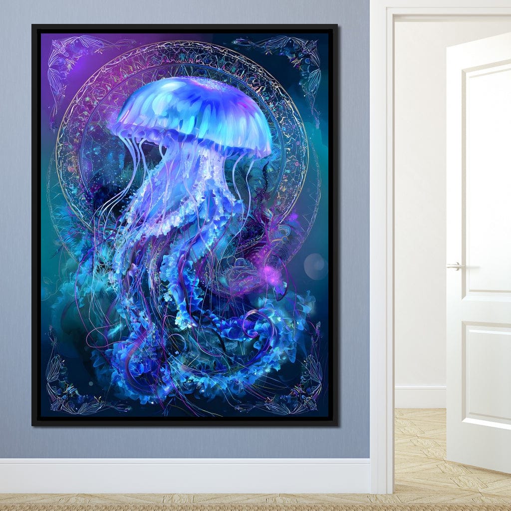 Glowing Jellyfish Ocean Ballet Canvas Wall Art