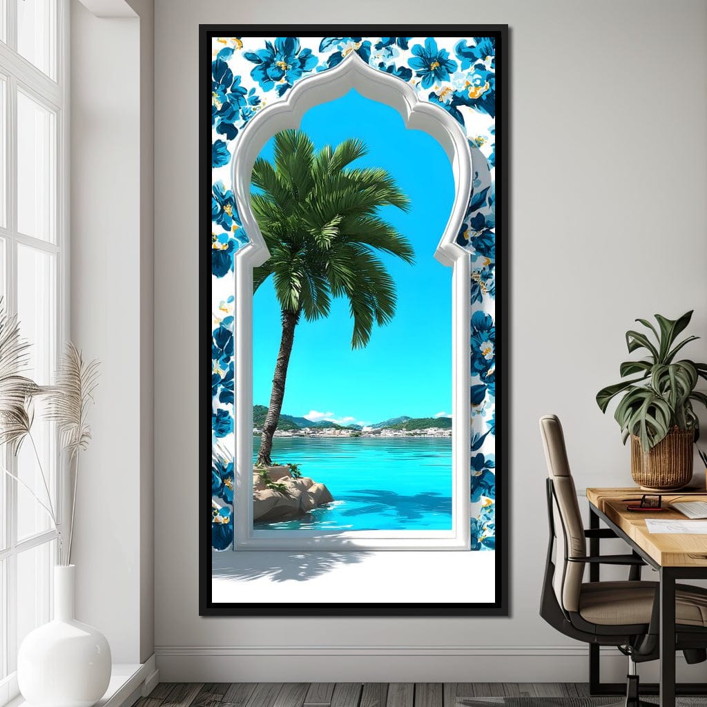 Tropical Window to Tranquility Canvas Wall Art