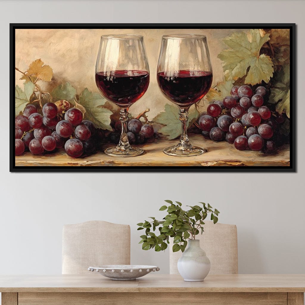 Wine Lovers Vineyard Charm Canvas Wall Art