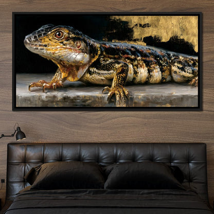 Ancient Scales Upon Gilded Ground Canvas Wall Art