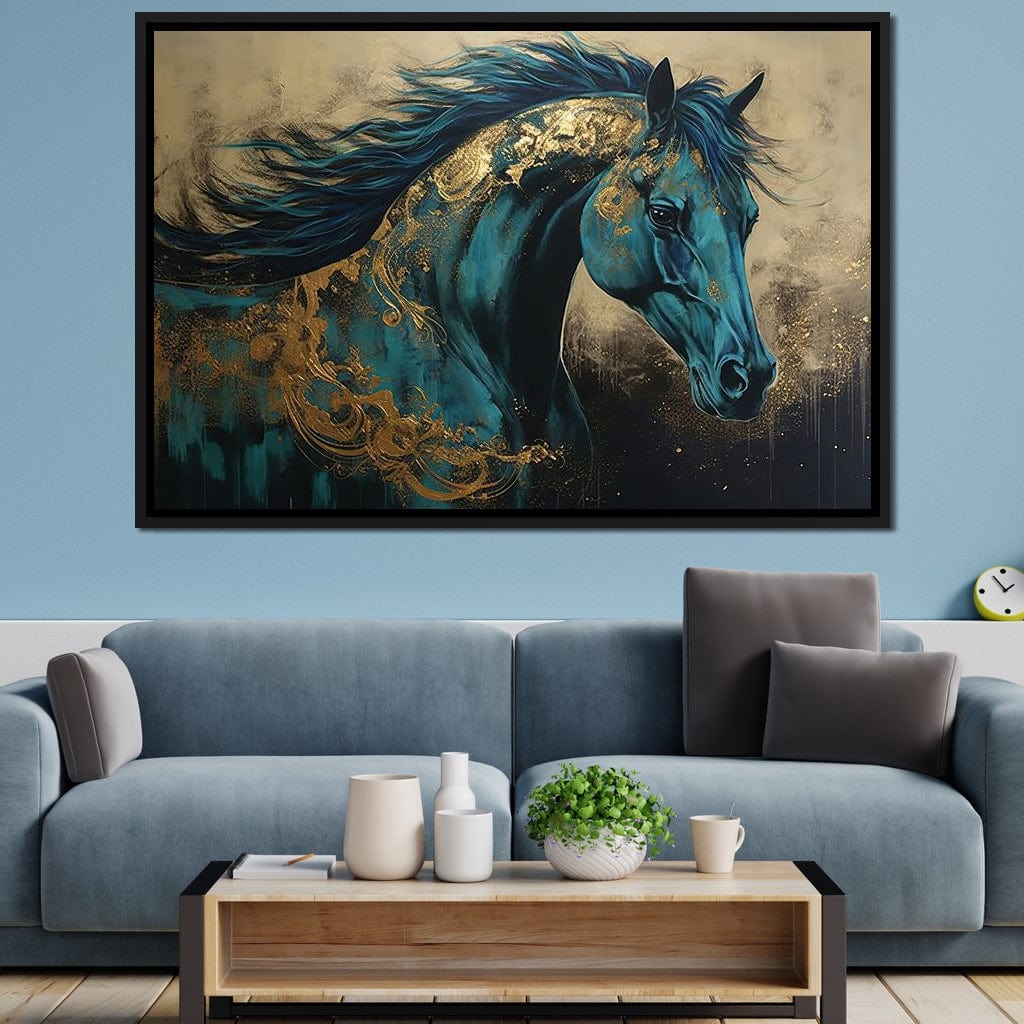 Gilded Horse Canvas Wall Art