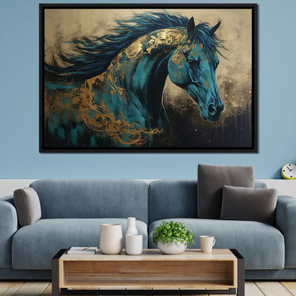 Gilded Horse Canvas Wall Art