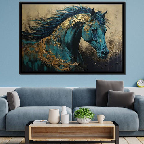 Gilded Horse Canvas Wall Art