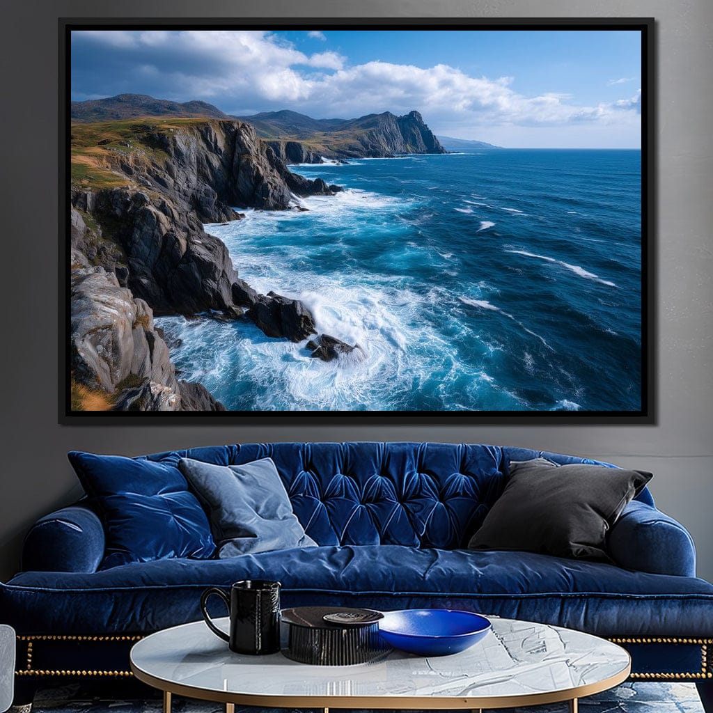 Wild Atlantic Cliff Horizon Canvas Wall Art