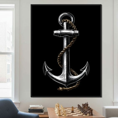 Heavy Iron Anchor Canvas Wall Art