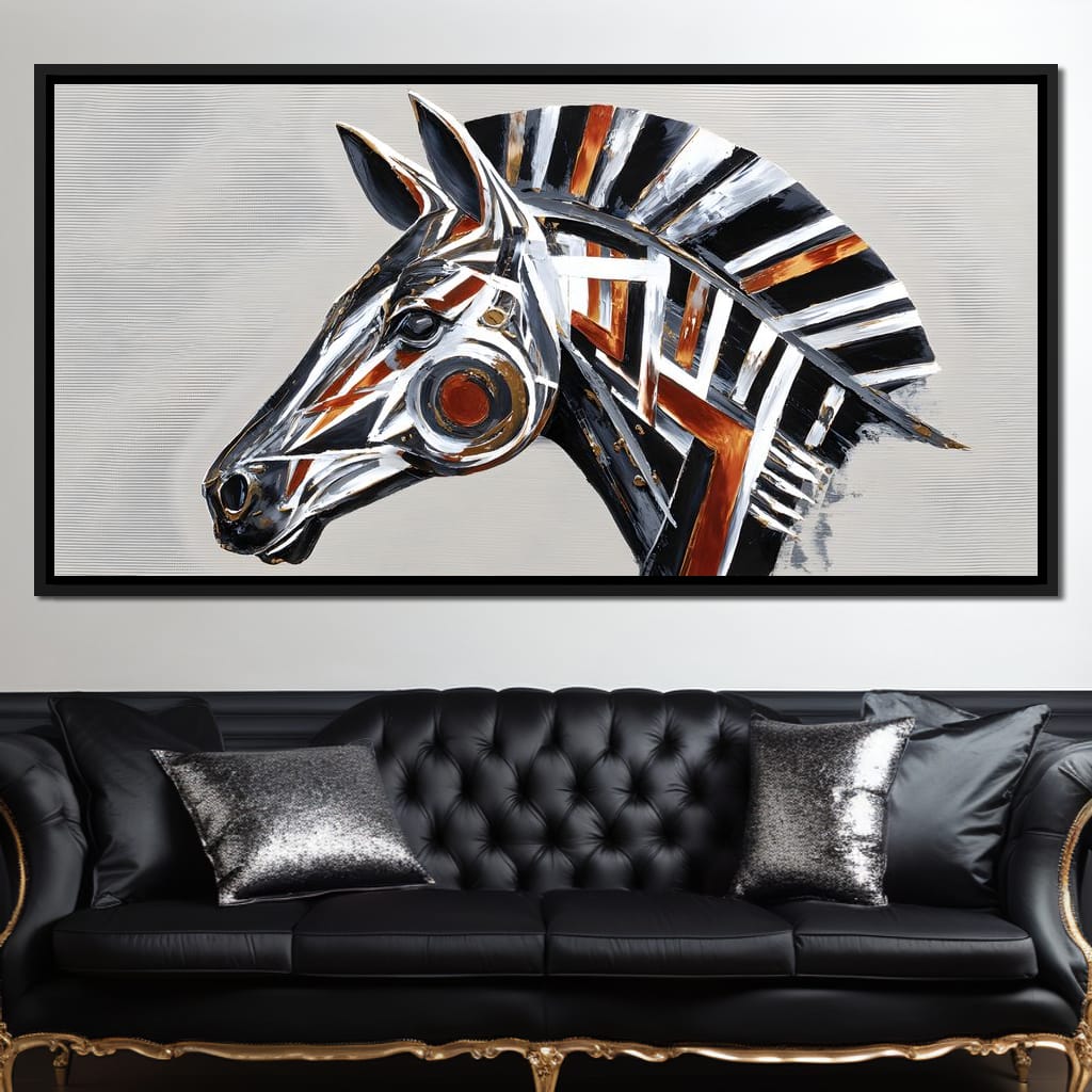 Chrome Horse Elegance Canvas Wall Art