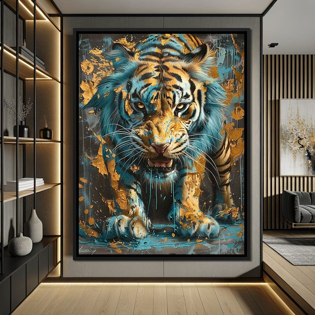 Majestic Radiance of a Golden Tiger Canvas Wall Art