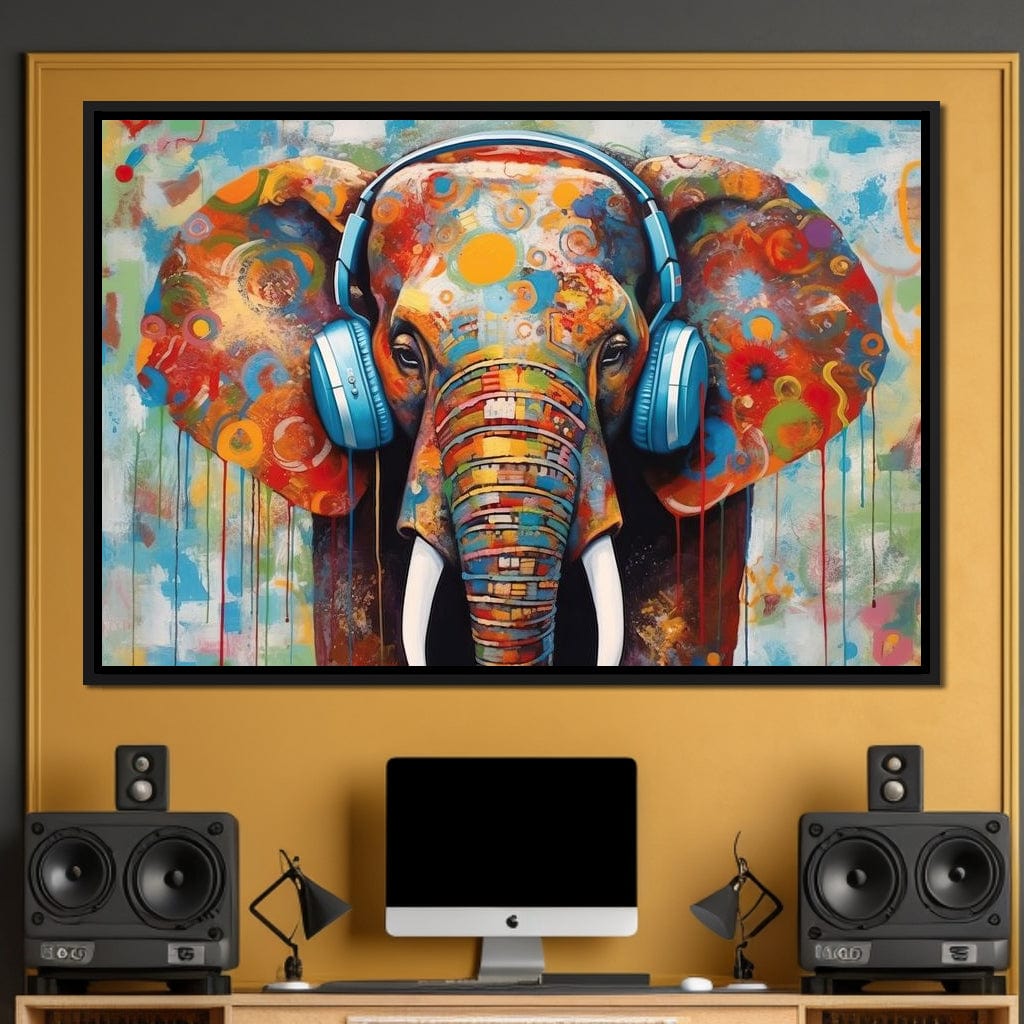 Elephant's Echoing Melody Canvas Wall Art