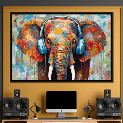 Elephant's Echoing Melody Canvas Wall Art