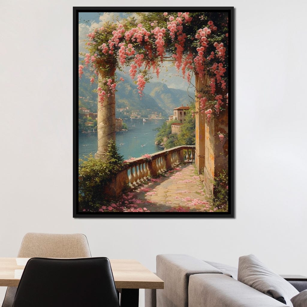 Blossomed Lakeside Retreat Canvas Wall Art
