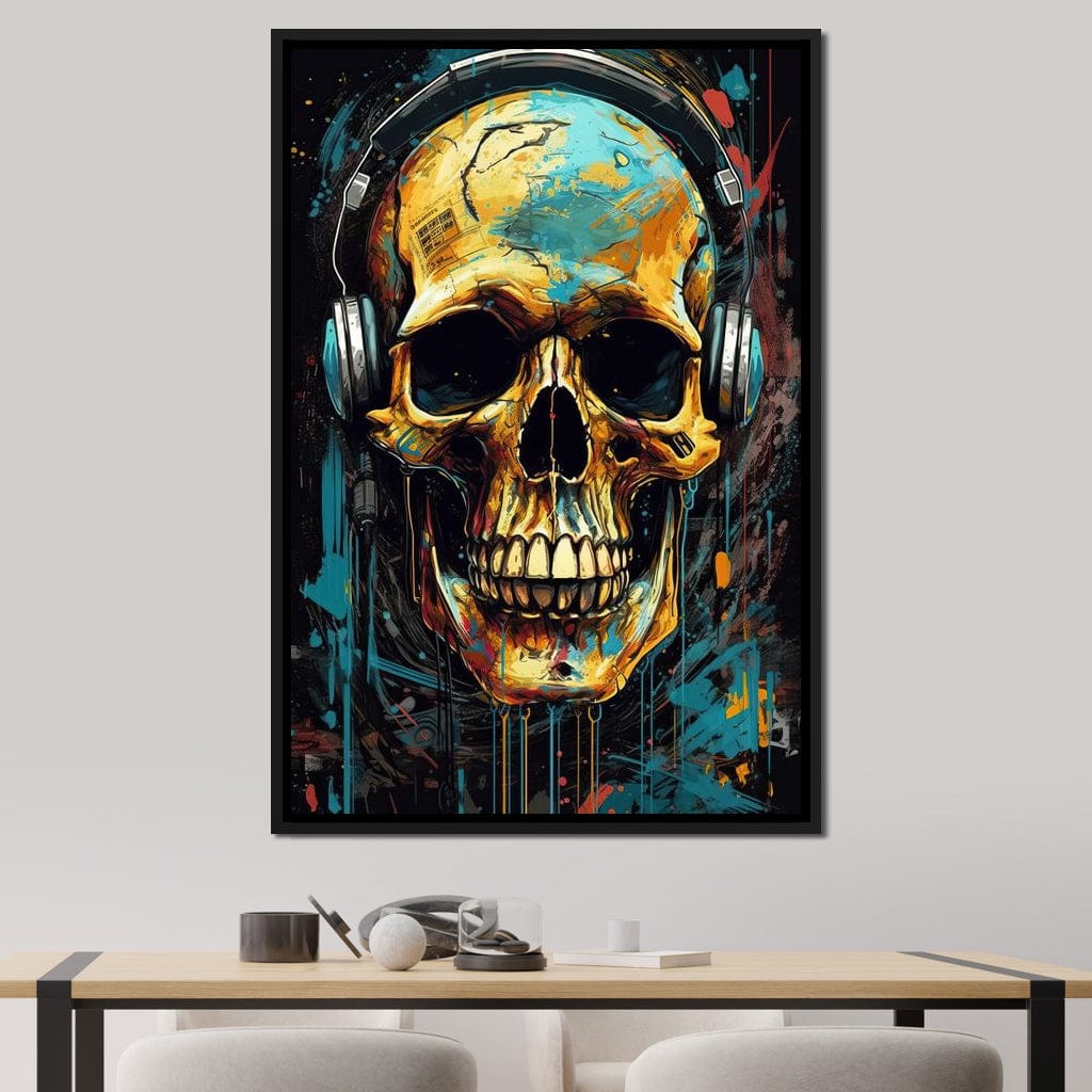 Technopunk Skull 2 Canvas Wall Art