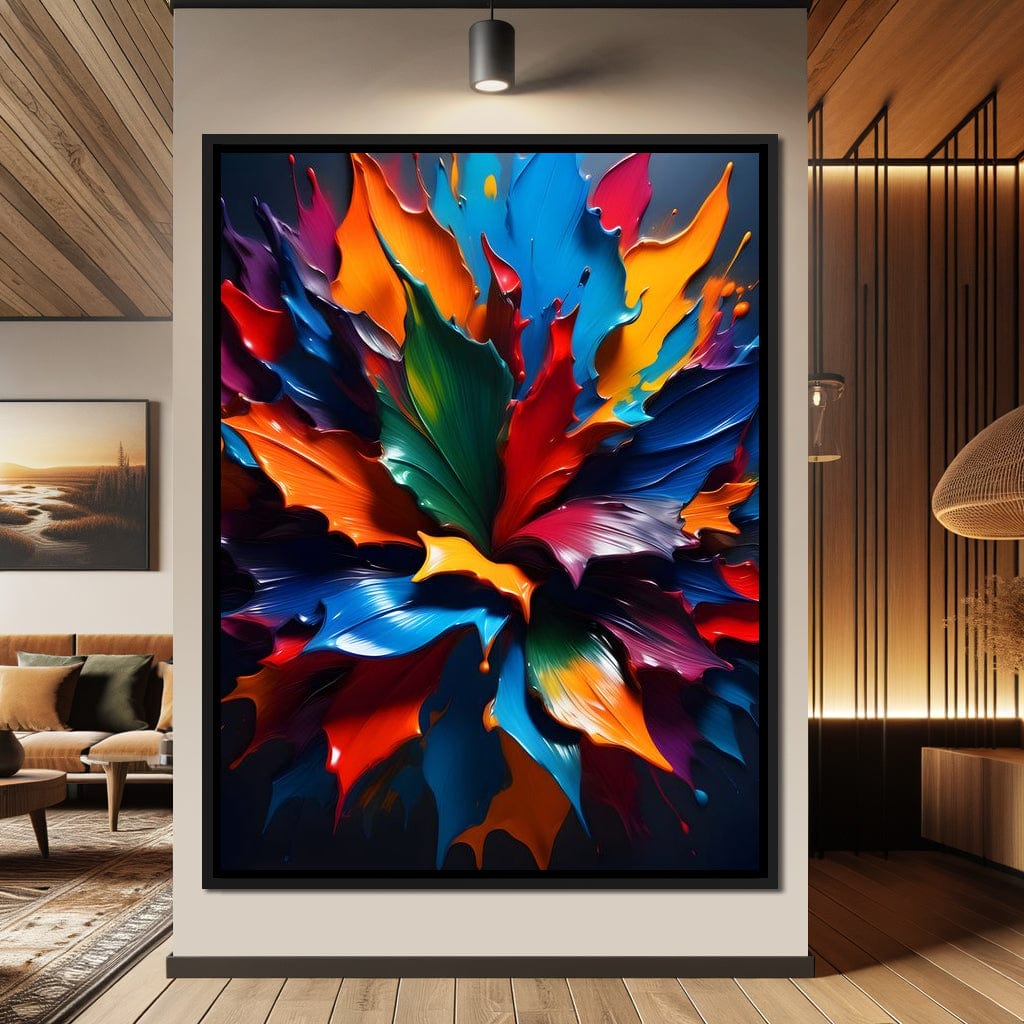Paint Splatter Flower Canvas Wall Art