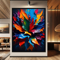 Paint Splatter Flower Canvas Wall Art