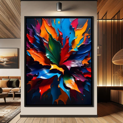 Paint Splatter Flower Canvas Wall Art
