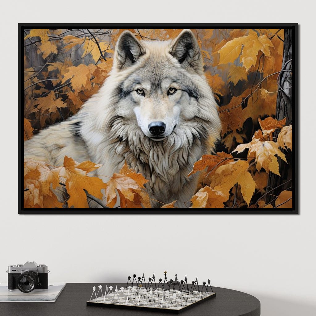 Autumnal Arctic Wolf Canvas Wall Art