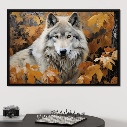 Autumnal Arctic Wolf Canvas Wall Art