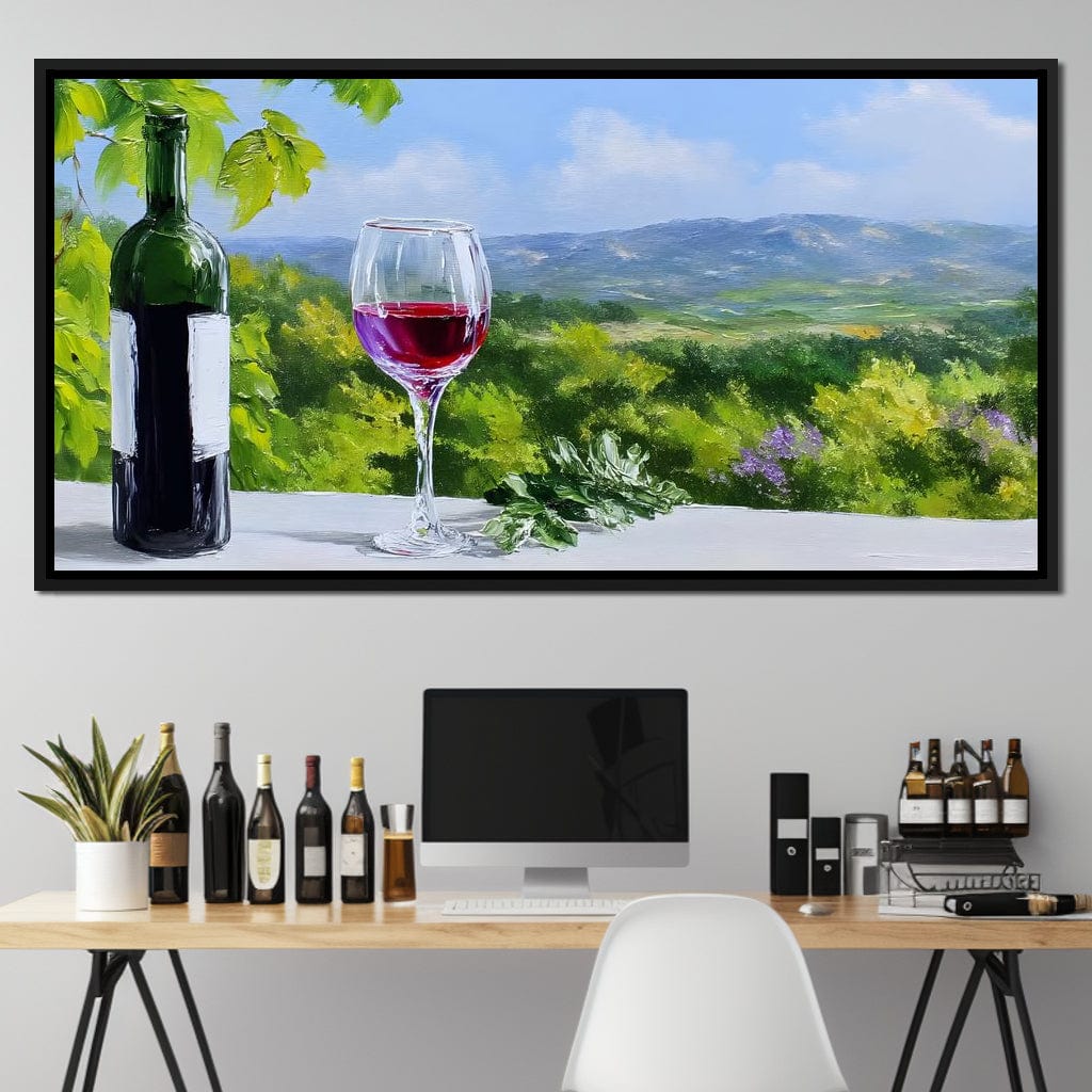 Sunlit Vineyard Elegance Canvas Wall Art