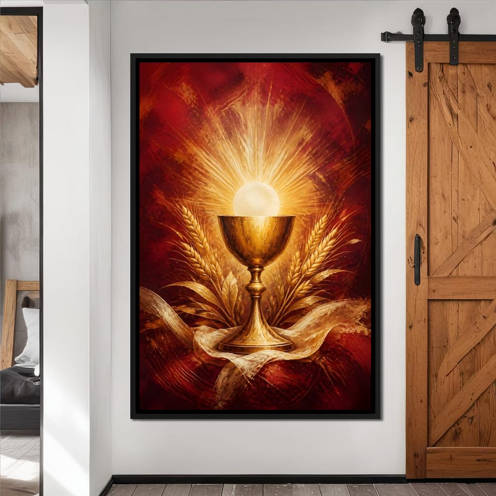 Sacred Grain and Golden Cup Canvas Wall Art